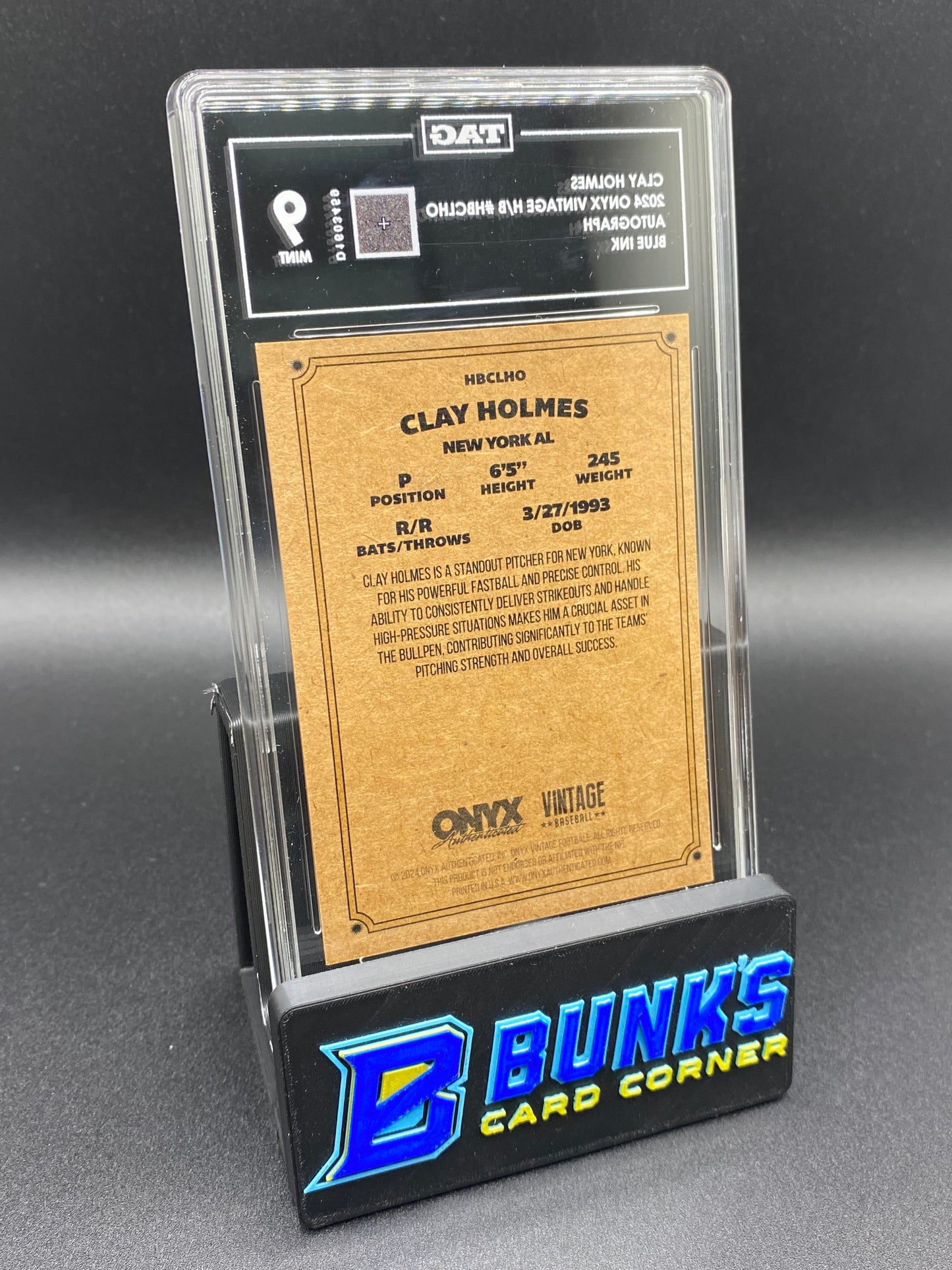 2024 Clay Holmes Blue Ink Auto. TAG 9