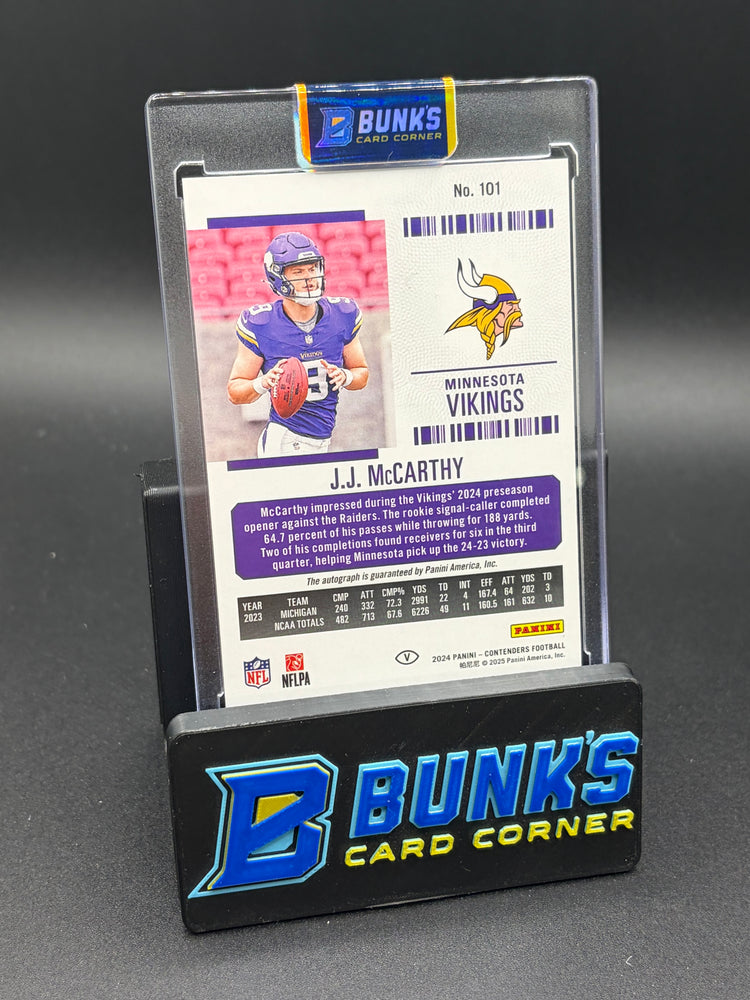 2024 JJ McCarthy Contenders Rookie Ticket Auto