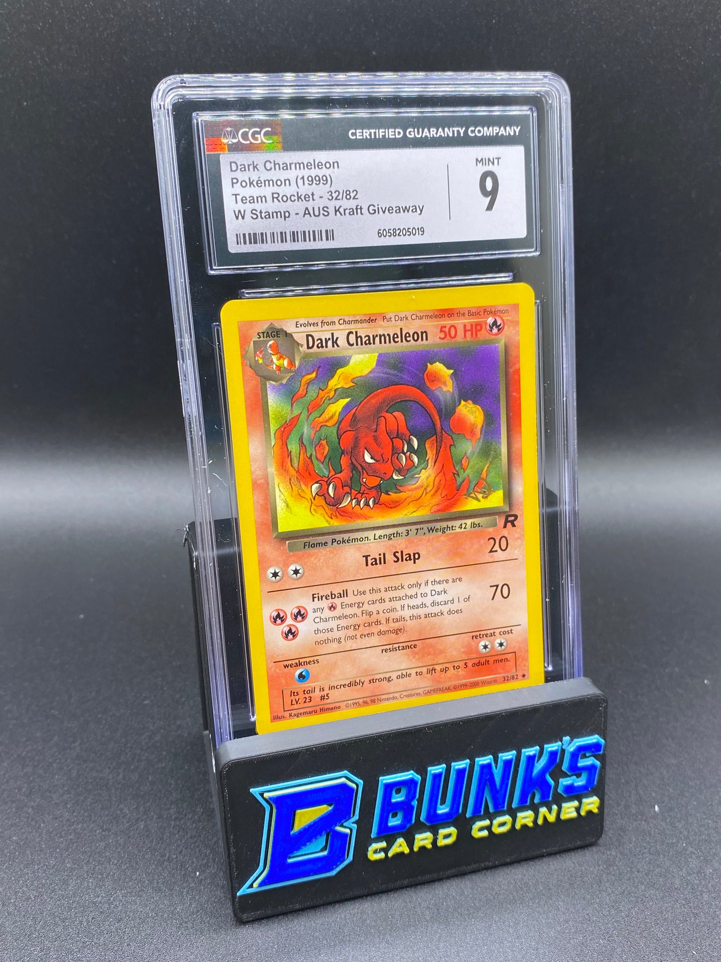 CGC 9 Dark Charmeleon W Stamp Team Rocket