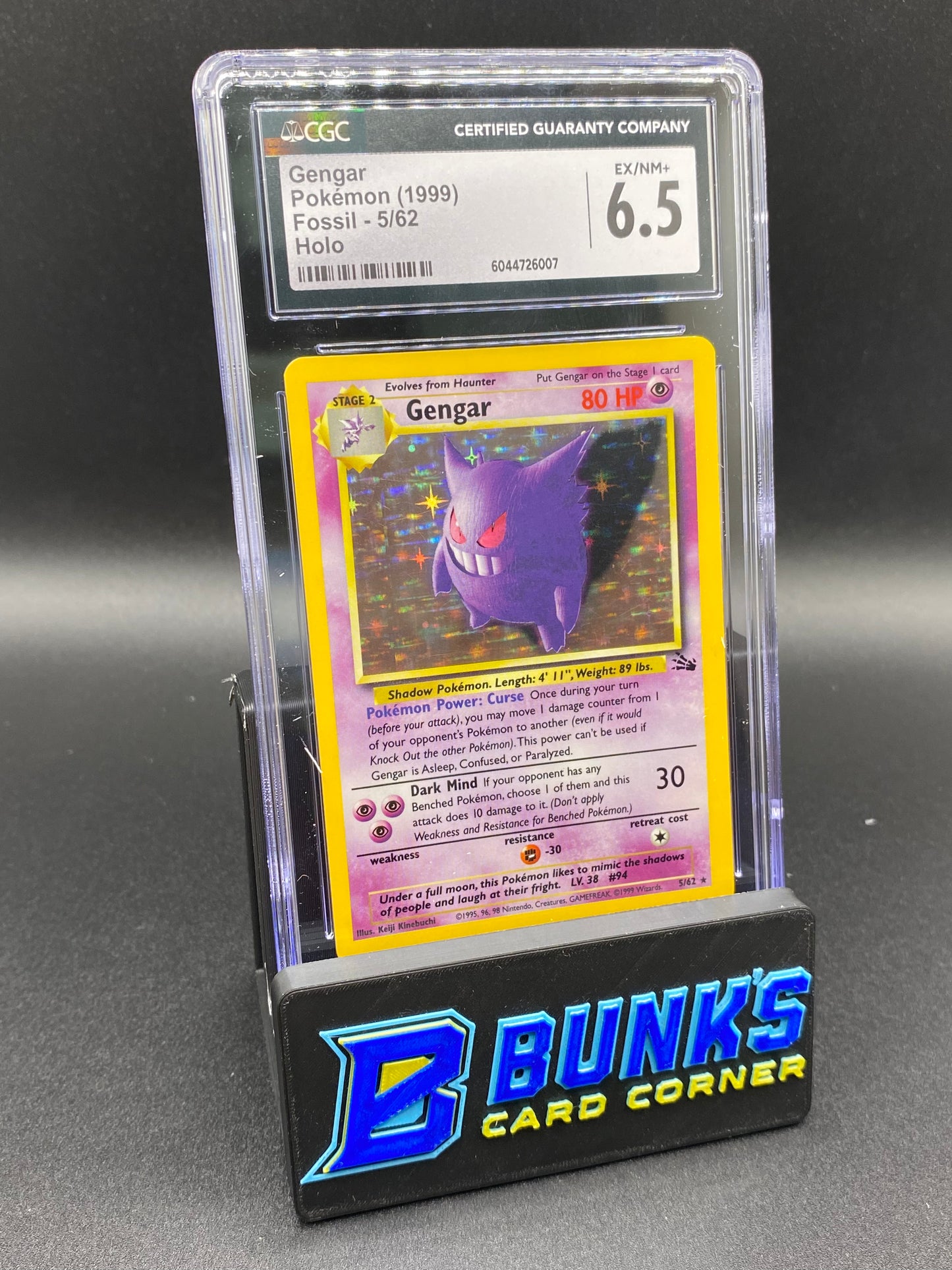 CGC 6.5 Gengar Holo Fossil