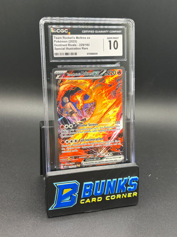 Team Rocket's Moltres EX SIR Destined Rivals CGC 10