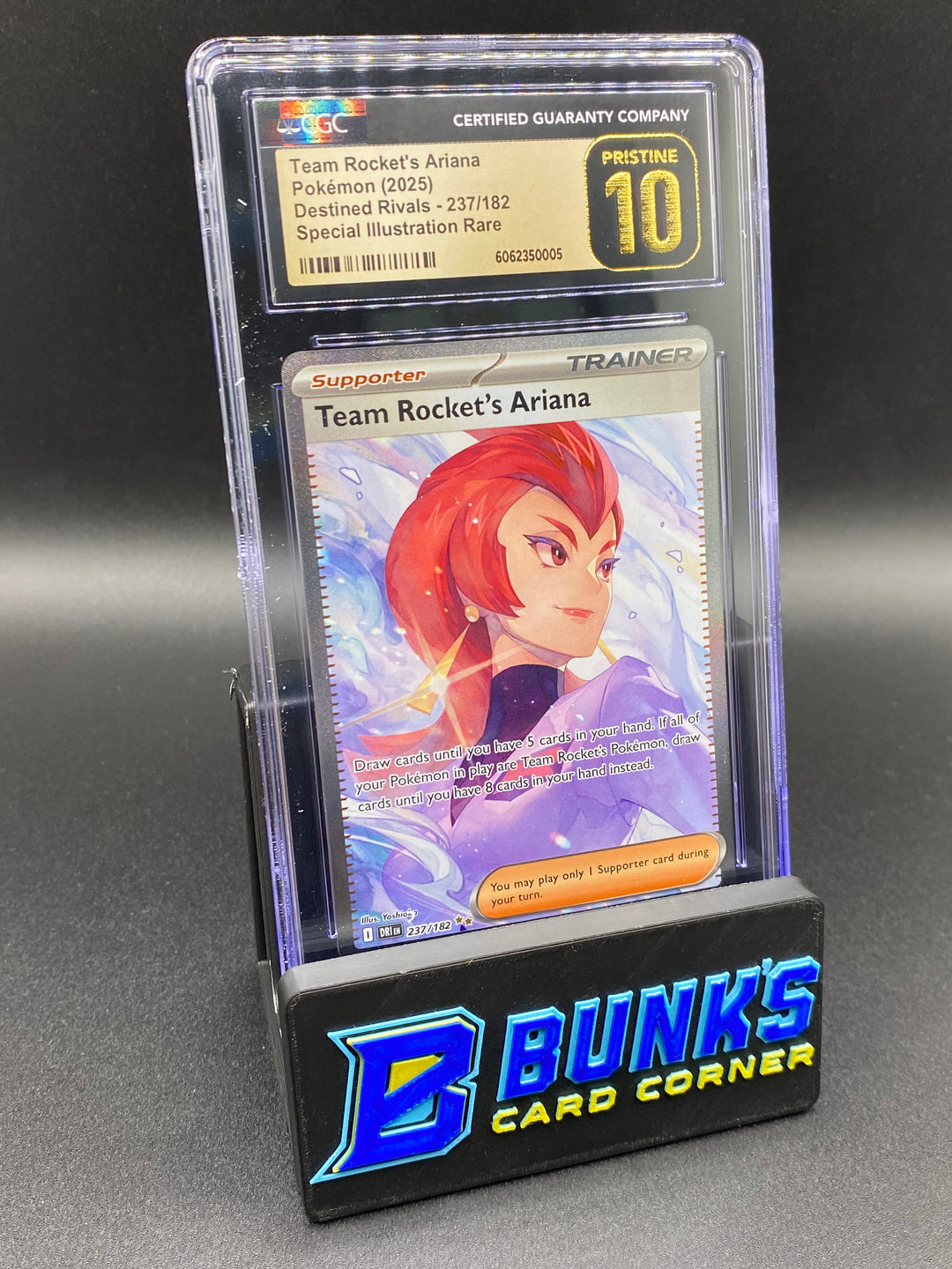 CGC PRISTINE 10 Team Rocket's Ariana SIR Destined Rivals POP 1