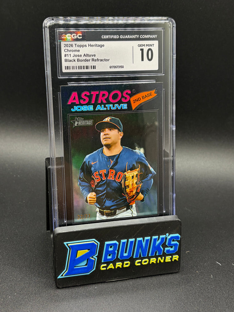 2026 Jose Altuve Black Border Refractor Chrome CGC 10 32/77