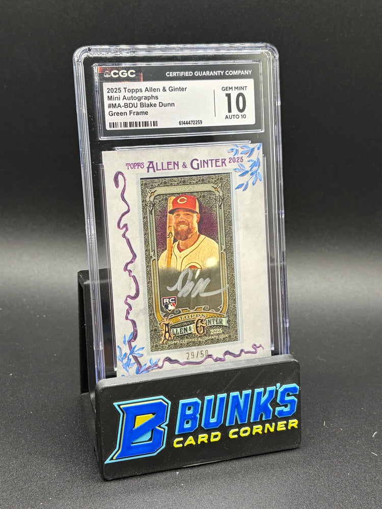 2025 Blake Dunn Green Frame Mini Auto CGC 10 Auto 10 29/50