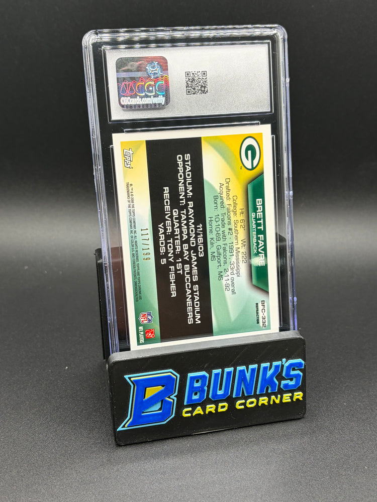 2008 Brett Favre Refractor Topps Chrome CGC 10 117/199