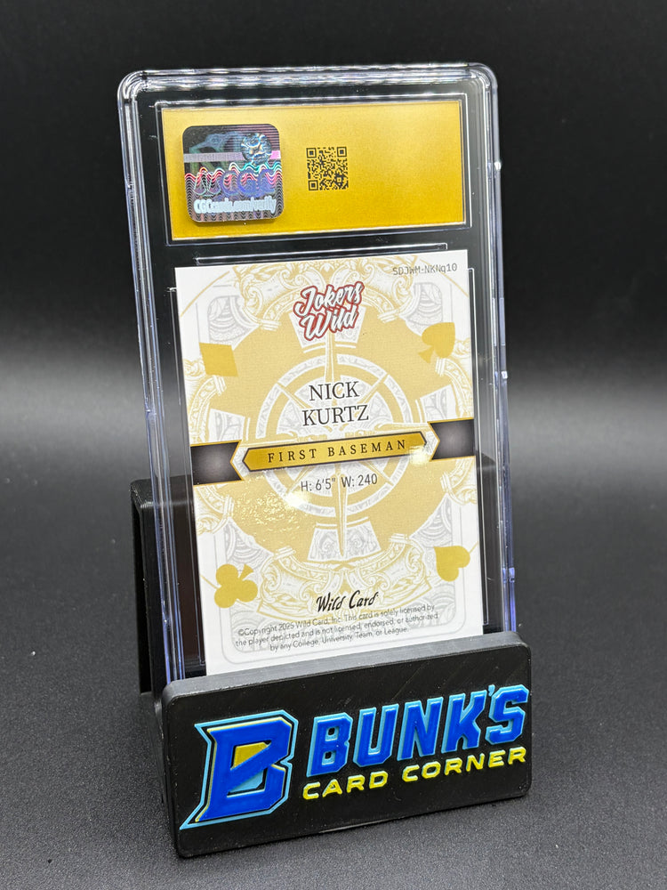 2025 Nick Kurtz Lazer Wild Card Jokers CGC Pristine 10 1/1