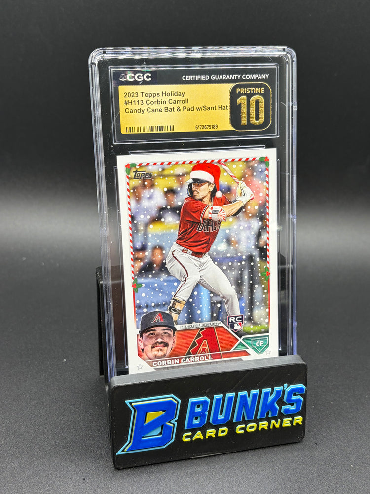 2023 Corbin Carroll Candy Cane Bat & Pad Holiday CGC Pristine 10 RC