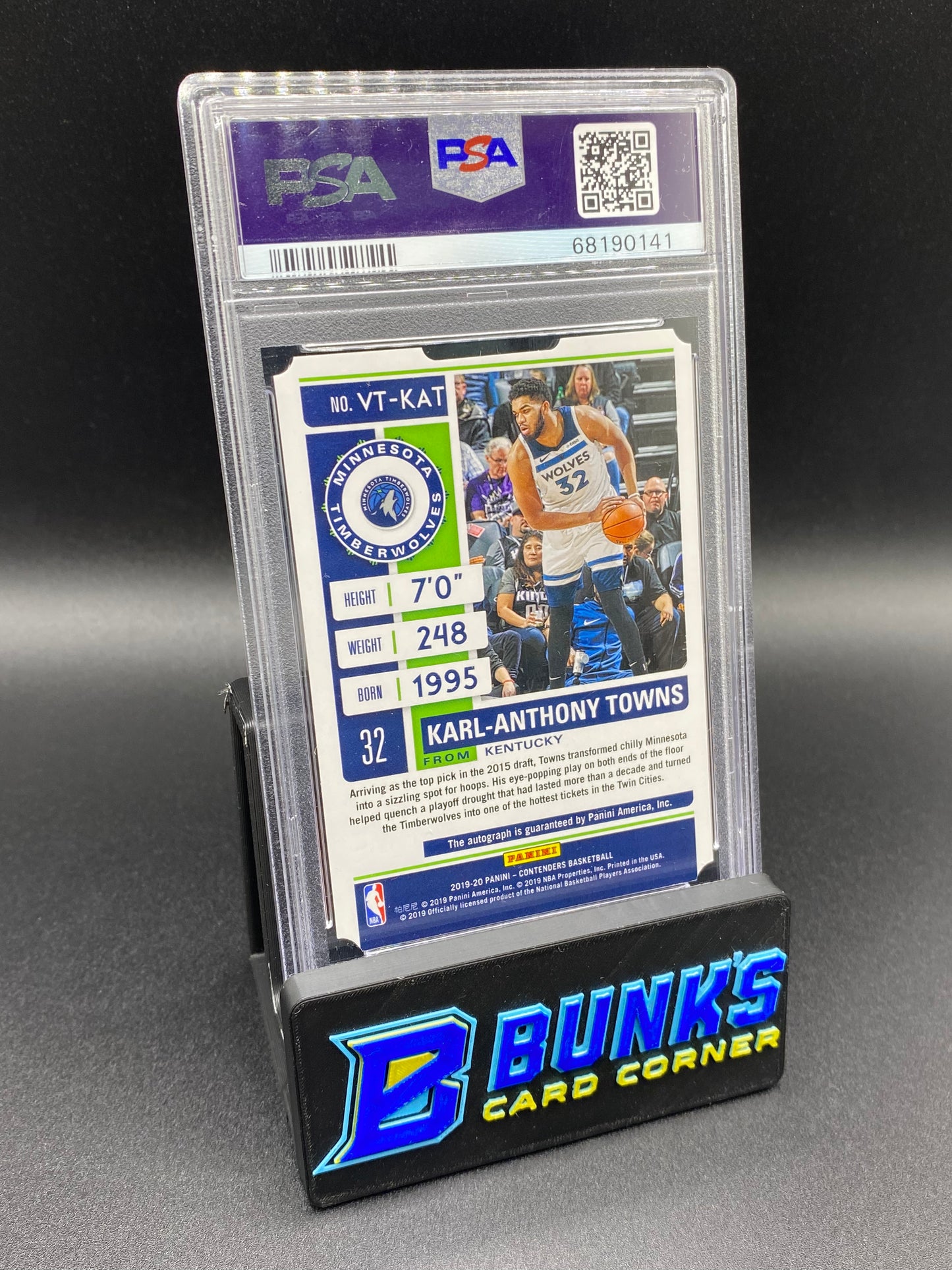2019 Karl-Anthony Towns Panini Contenders Auto PSA 9