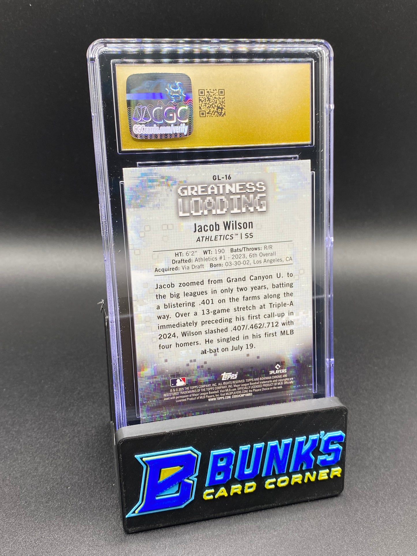 2025 Jacob Wilson Greatness Loading CGC PRISTINE 10