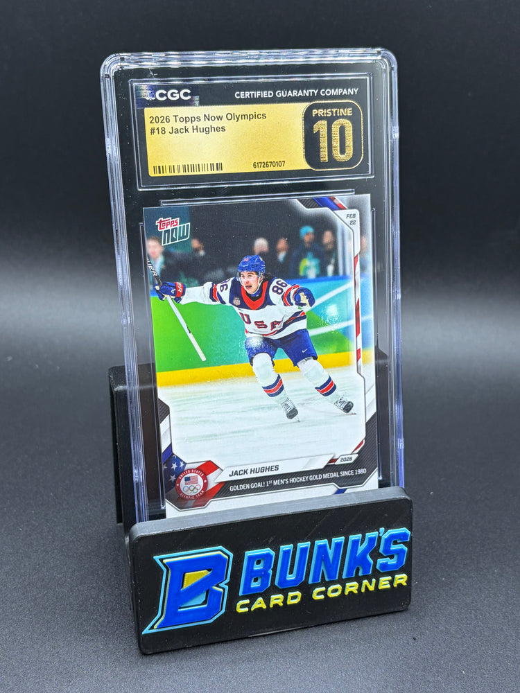 2026 Jack Hughes Topps Now Olympics CGC Pristine 10