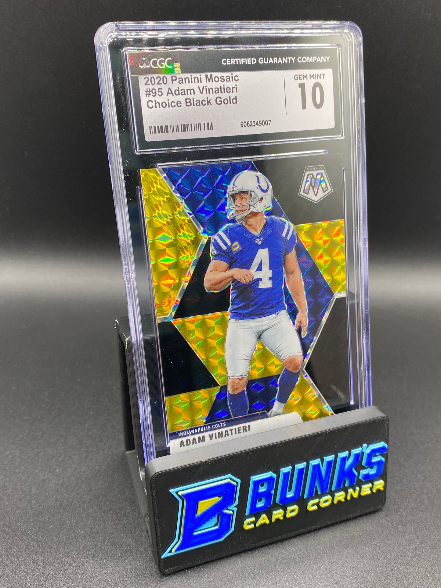 2020 Adam Vinatieri Choice Black Gold CGC 10