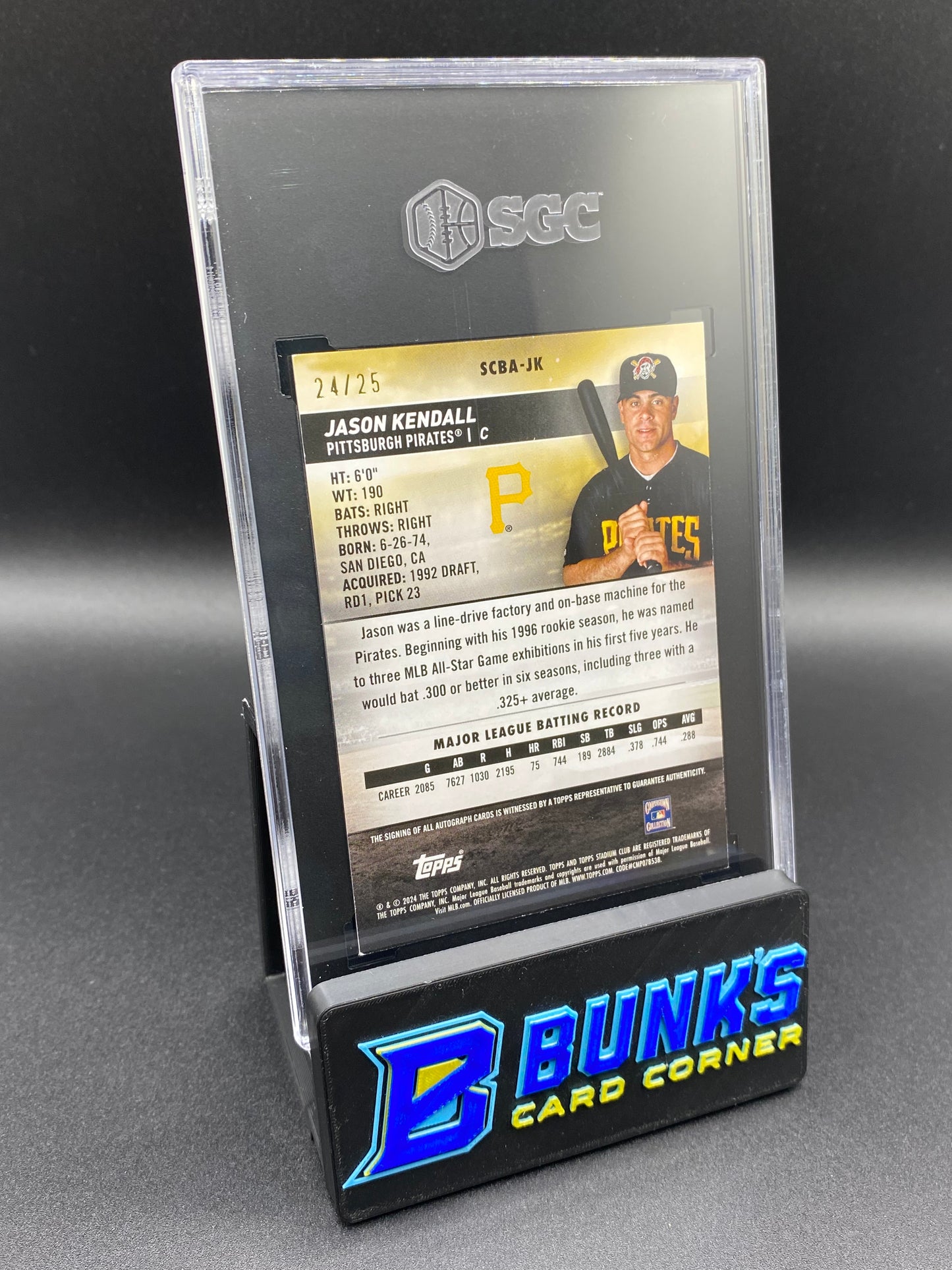 2024 Jason Kendall Black Foil 24/25 Auto SGC Authentic