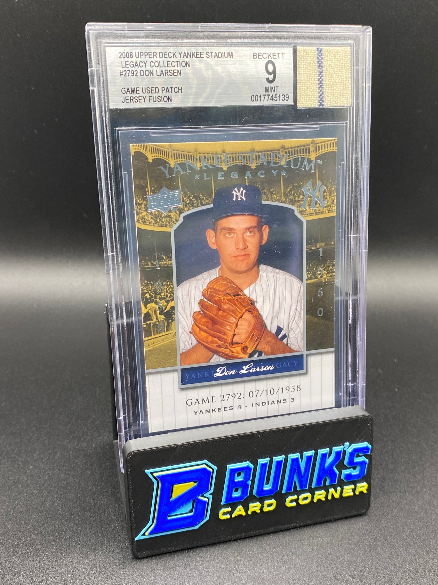 2008 Legacy Collection Don Larsen Beckett 9 Patch