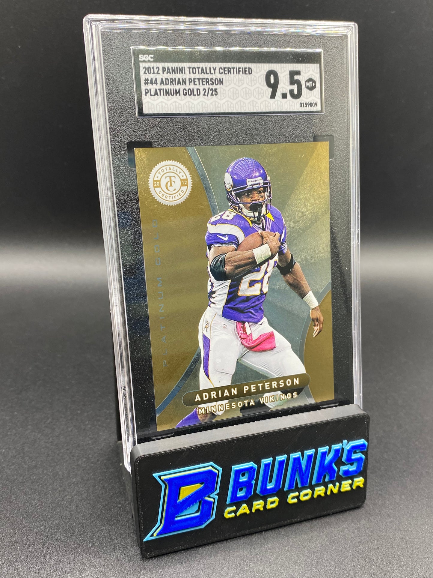 2012 Adrian Peterson Platinum Gold 2/25 SGC 9.5