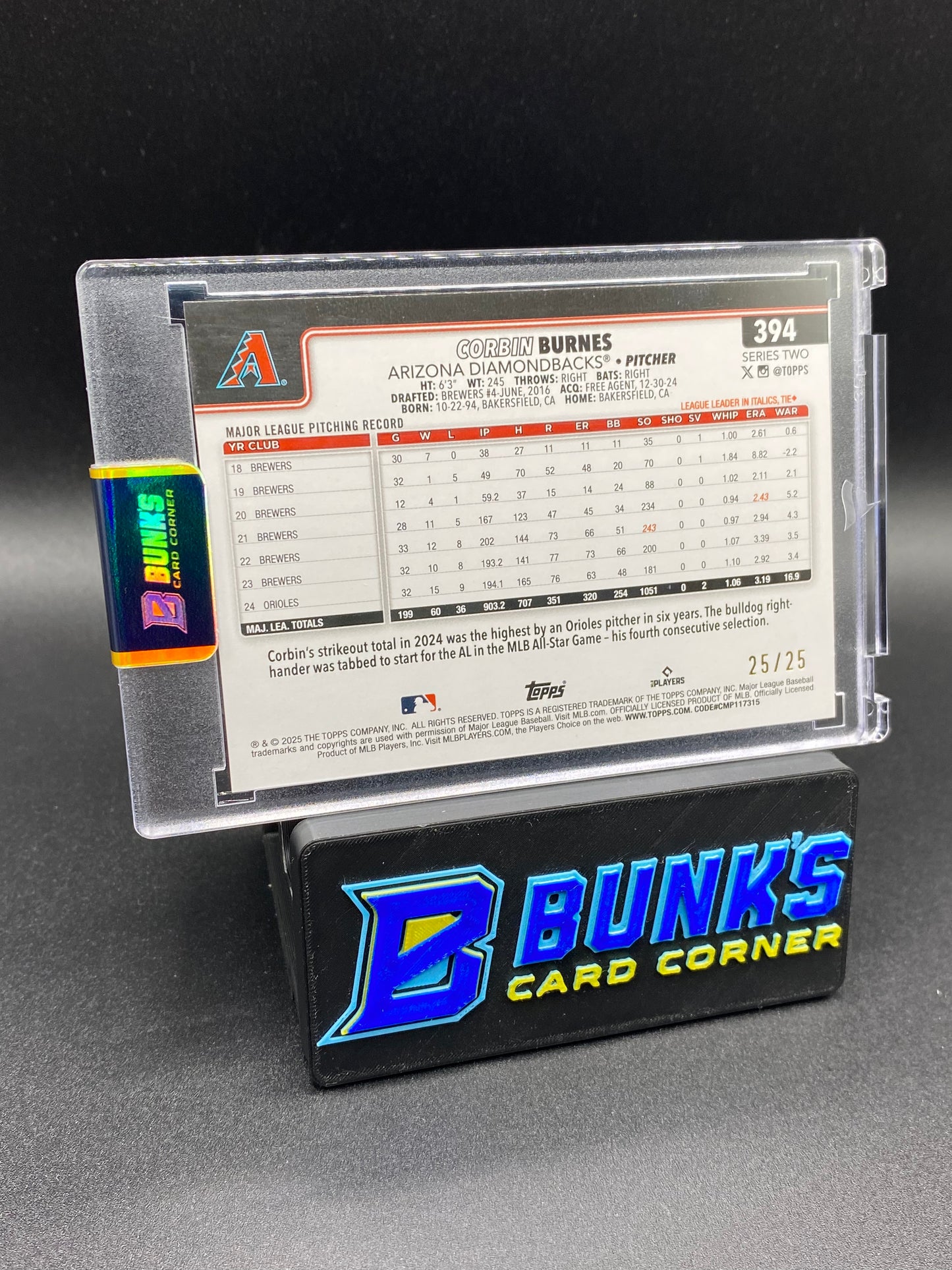 2025 Corbin Burnes Topps 25/25