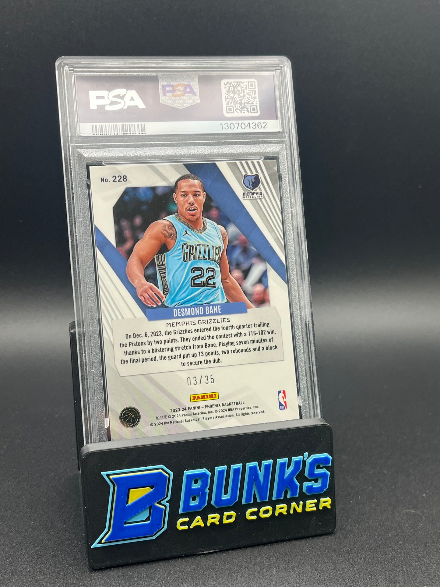 2023 Desmond Bane Blue International PSA 10 3/35