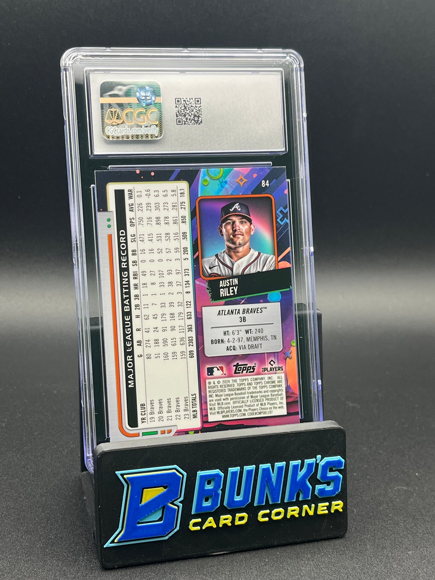 2024 Austin Riley Green Space Dust Refractor CGC Gem 10 6/75