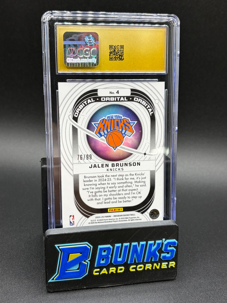 2024-25 Jalen Brunson Electric Etch Orange Flood CGC Pristine 10 76/99