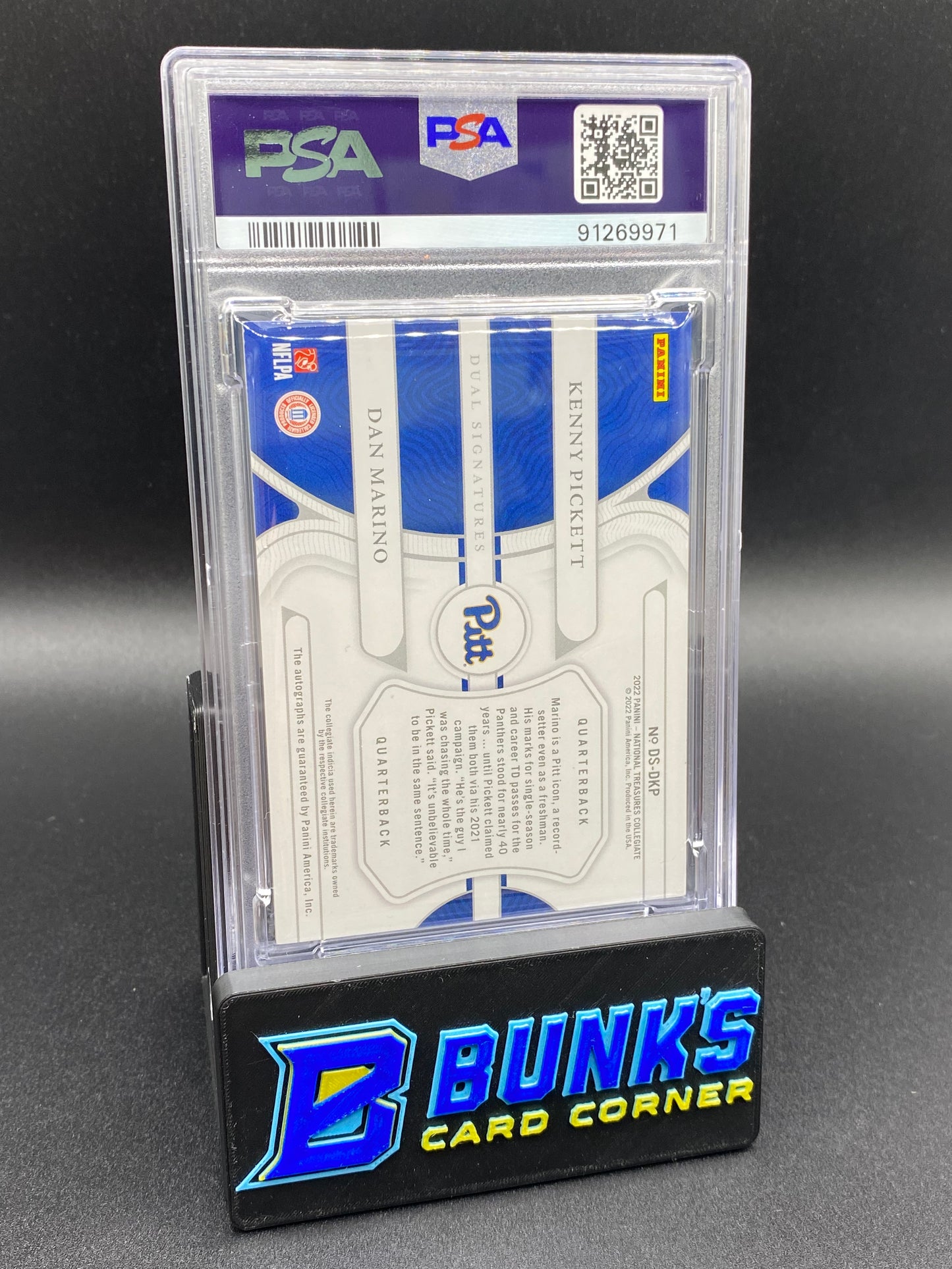 2022 Kenny Pickett/Dan Marino Dual Sig Blue PSA 7 1/15