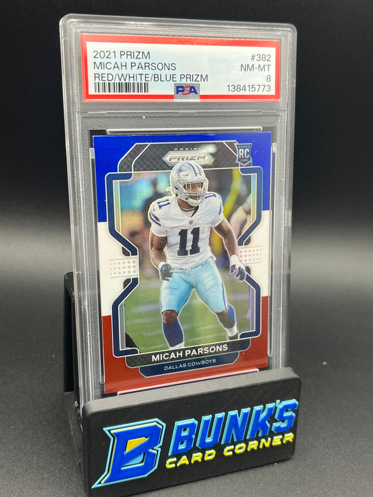 2021 Micah Parsons Red/White/Blue Prizm PSA 8 RC