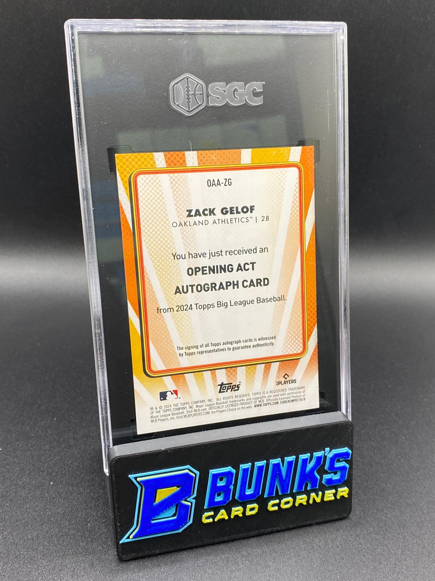 2024 Zack Gelof Opening Act Auto. SGC 10/9.5