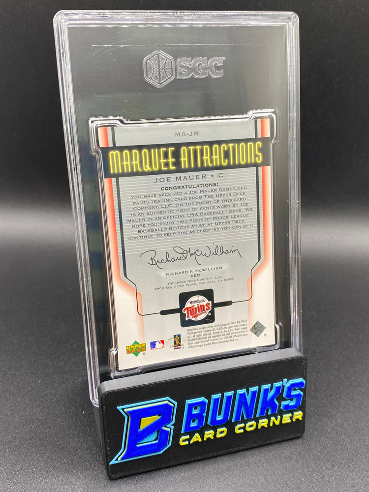 2005 Joe Mauer Marguee Attractions Material SGC 9.5