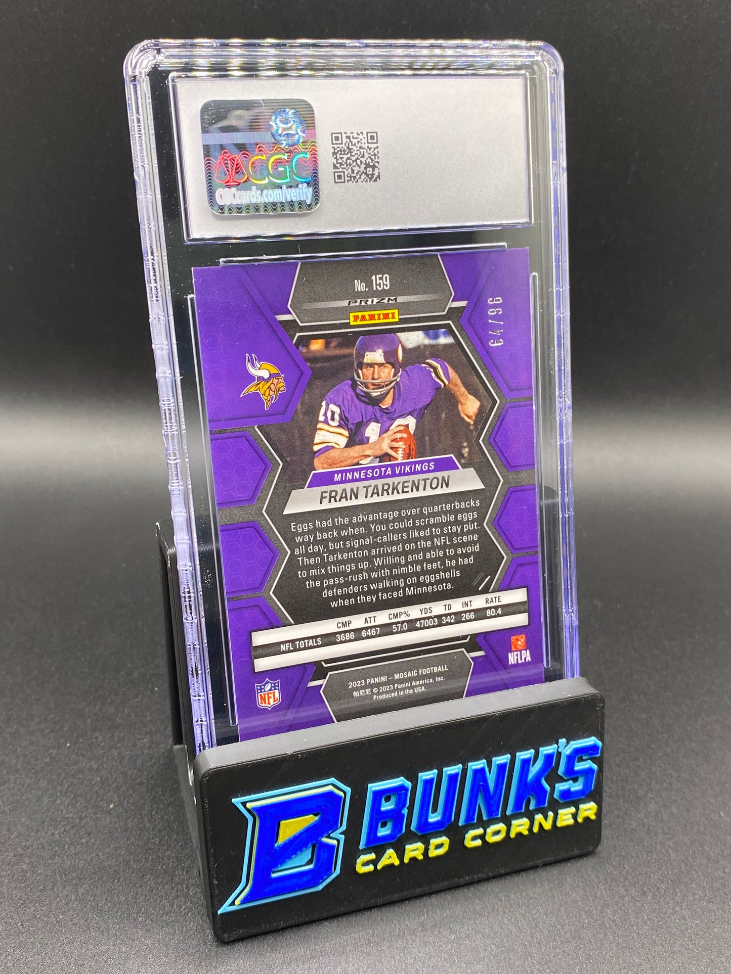 2023 Fran Tarkenton Blue Sparkle CGC 10