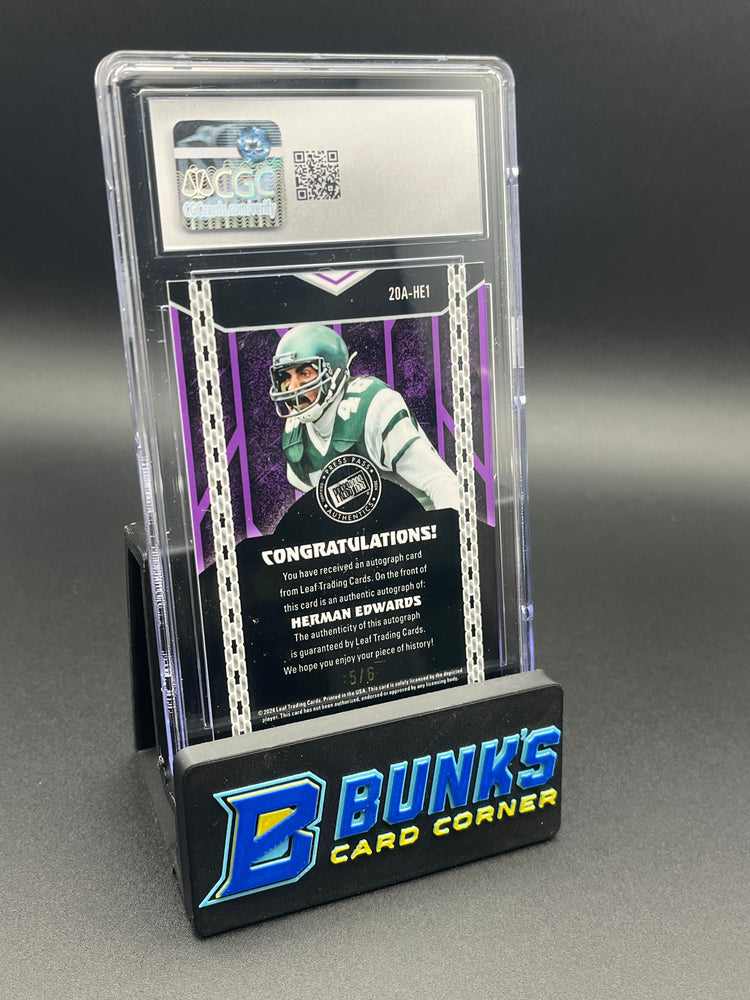 2024 Herman Edwards Green Shimmer Auto CGC Gem 10 AUTO 10 5/6