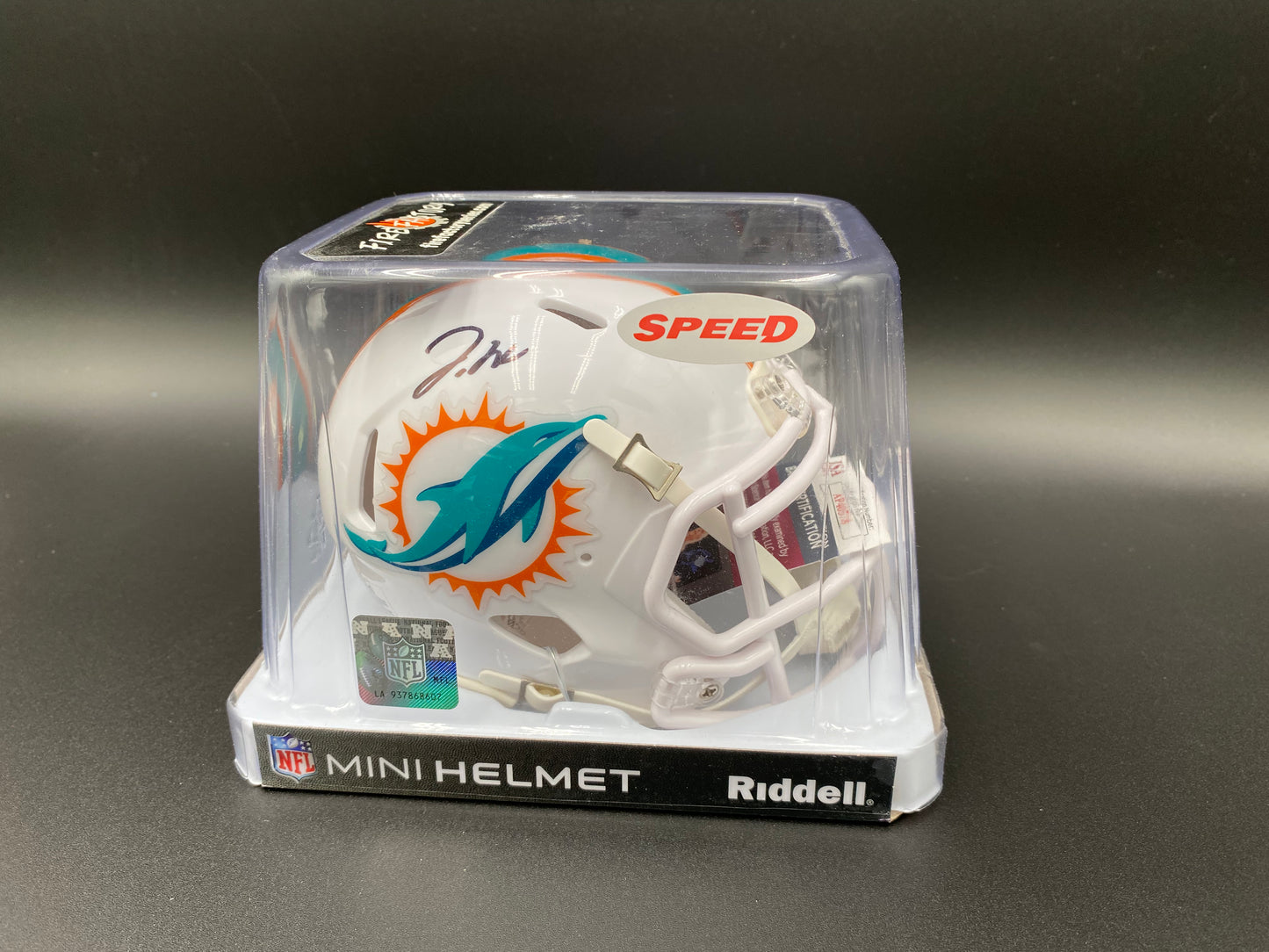 Jaylen Waddle Signed Mini Helmet Dolphins