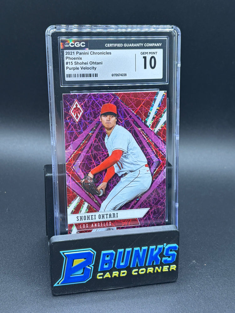 2021 Shohei Ohtani Panini Chronicles Phoenix Purple Velocity CGC 10