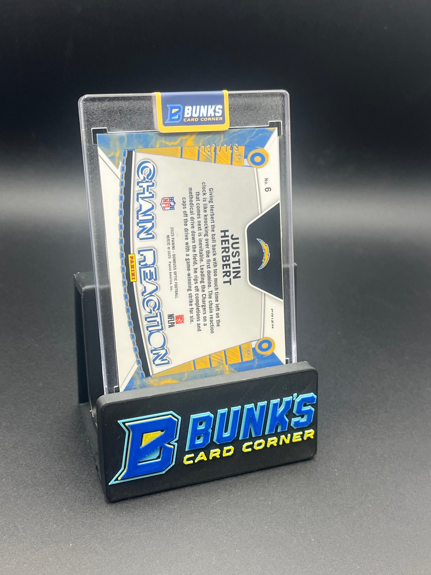 2025 Justin Herbert Donruss Optic Chain Reaction 137/149