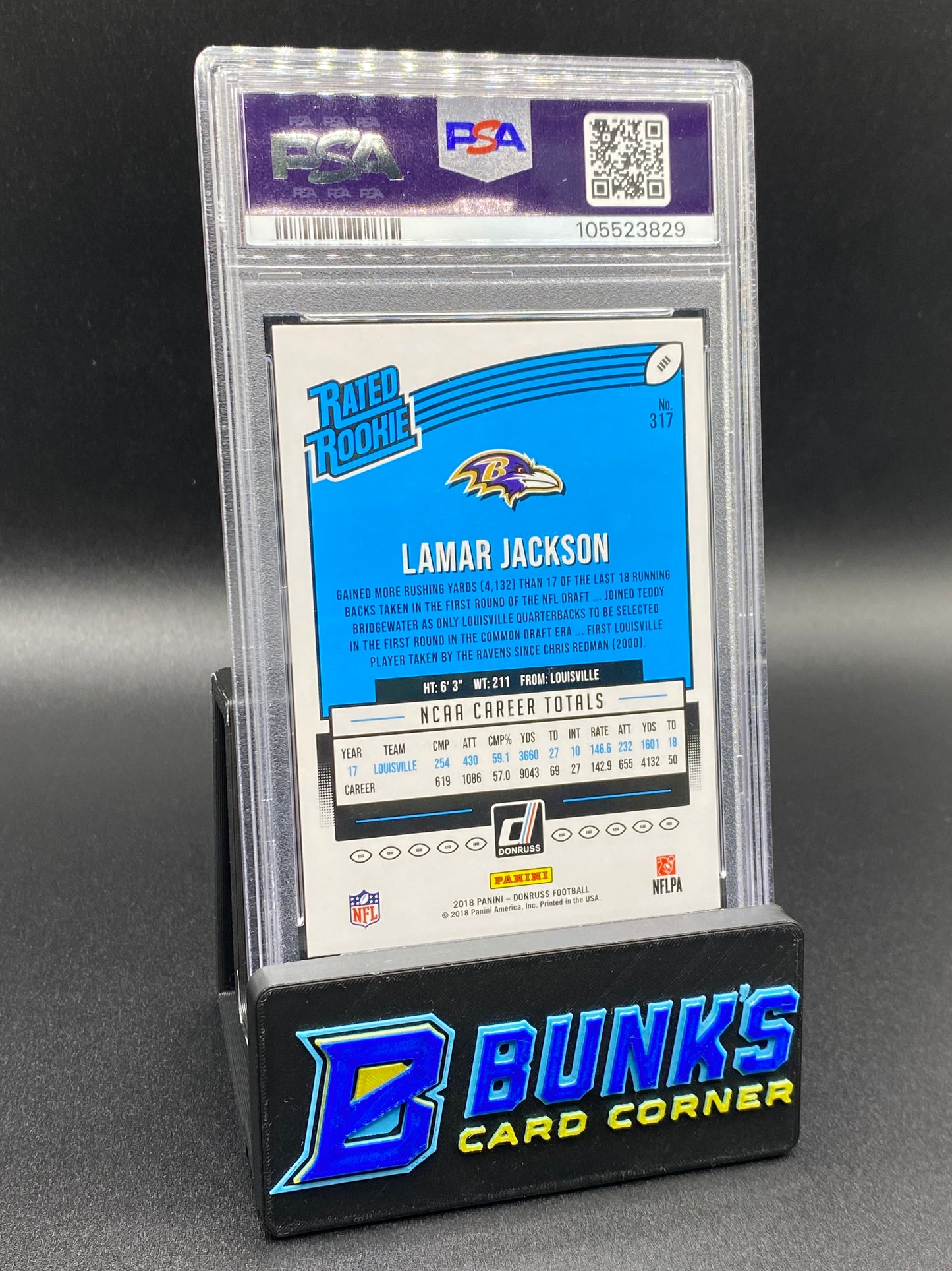 2018 Lamar Jackson Blue Press Proof PSA 8