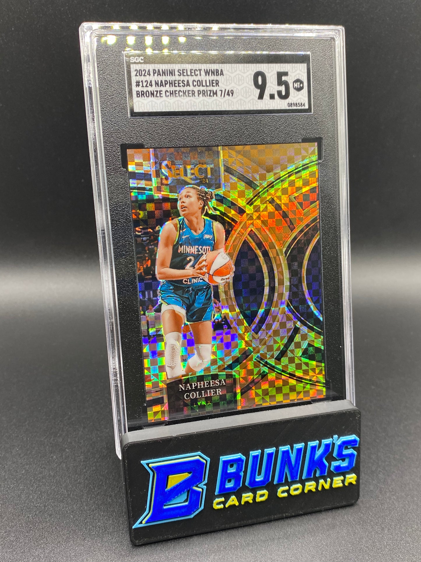 2024 Napheesa Collier Bronze Checker Prizm 7/49 SGC 9.5