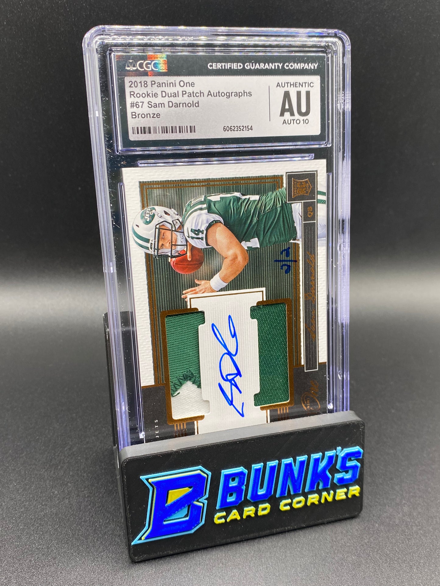 2018 Sam Darnold Rookie Dual Patch Auto Bronze CGC Authentic