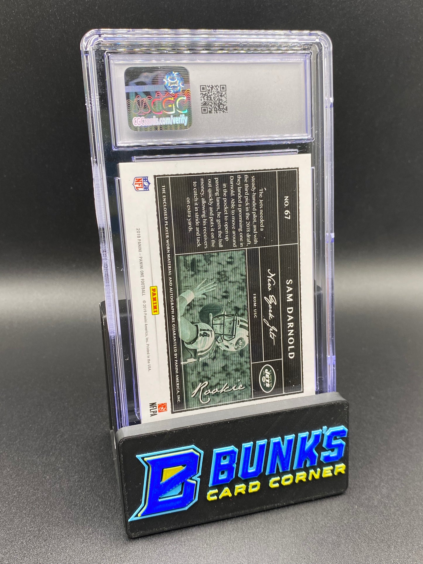 2018 Sam Darnold Rookie Dual Patch Auto Bronze CGC Authentic