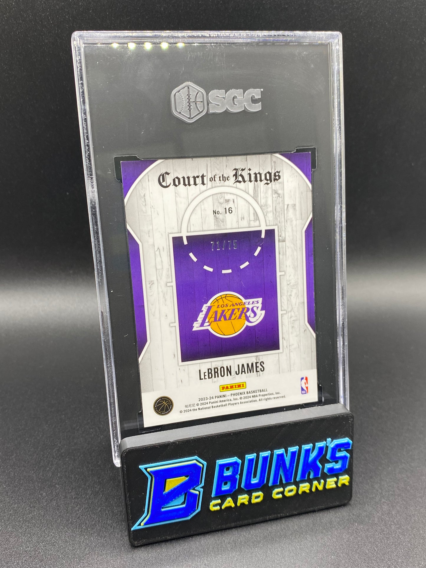 2023-24 LeBron James Court Of The Kings Purple 71/75 SGC 9