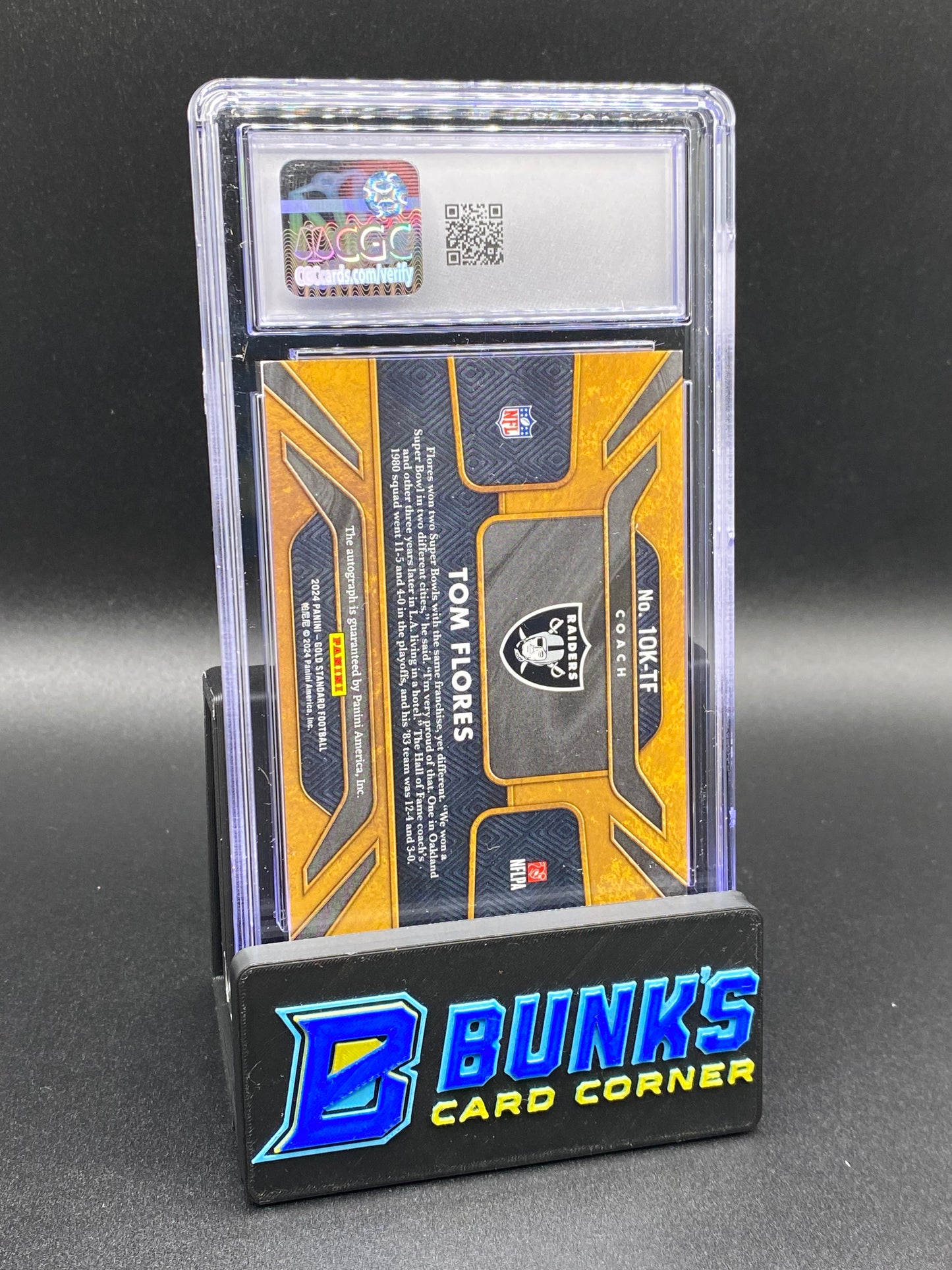 2024 Auto Tom Flores White Gold CGC Authentic Auto 8 12/49