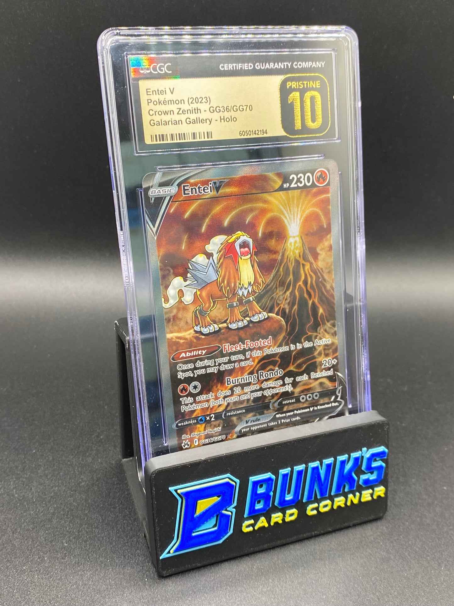 Entei V Galarian Gallery Crown Zenith CGC PRISTINE 10