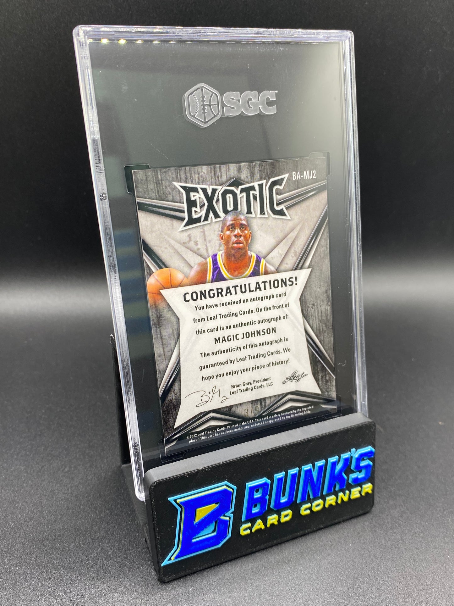 2022-23 Magic Johnson Auto Zebra 3/9 SGC 9.5