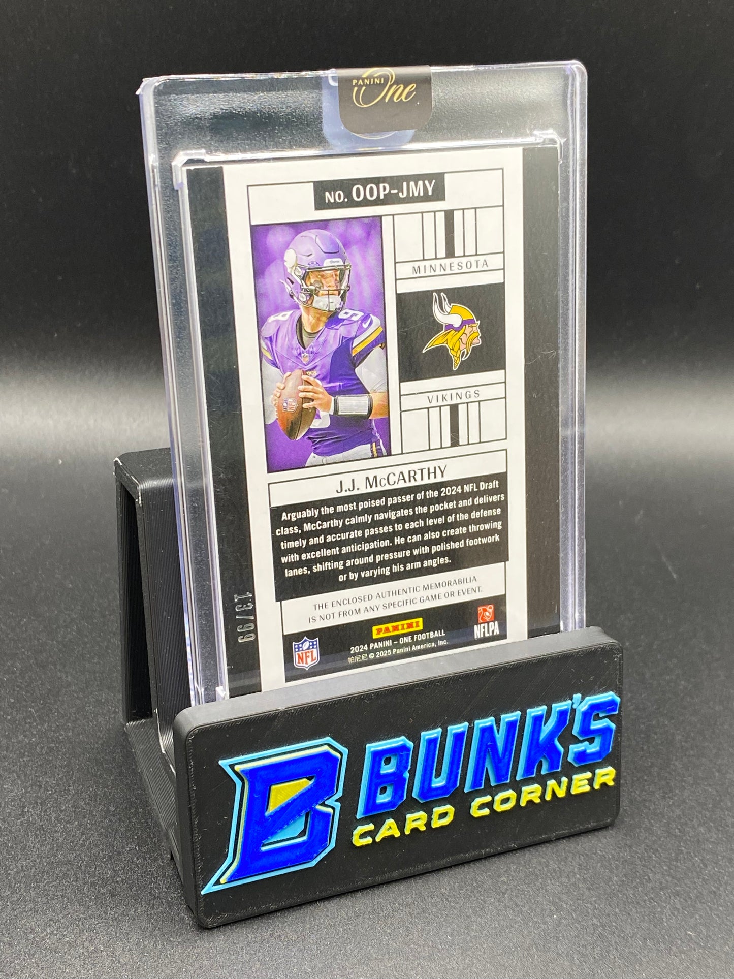 2024 JJ McCarthy Originals Patch Rc 13/99