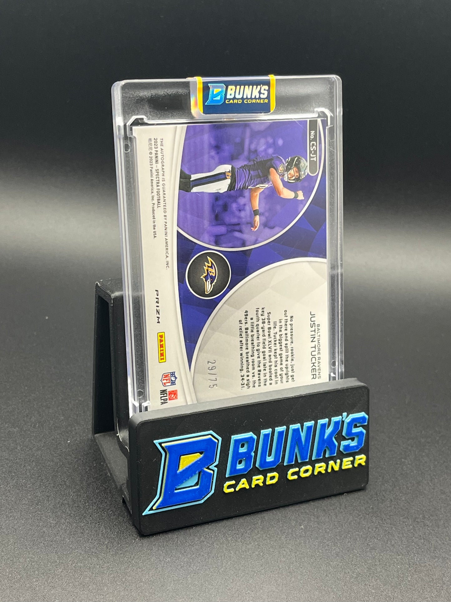 2023 Justin Tucker Spectra Champions Signatures 29/75