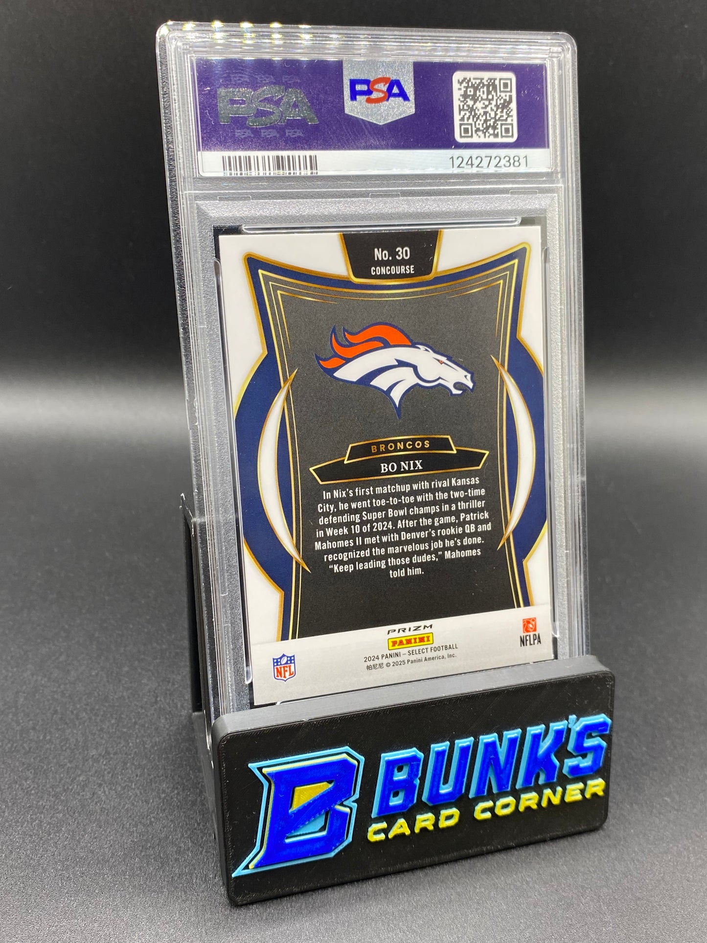 2024 Bo Nix Silver Prizm PSA 9