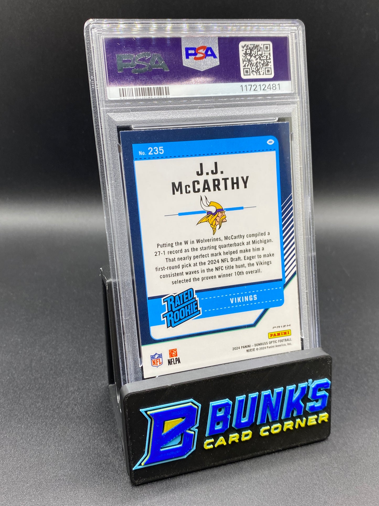 2024 JJ McCarthy Green Velocity PSA 9