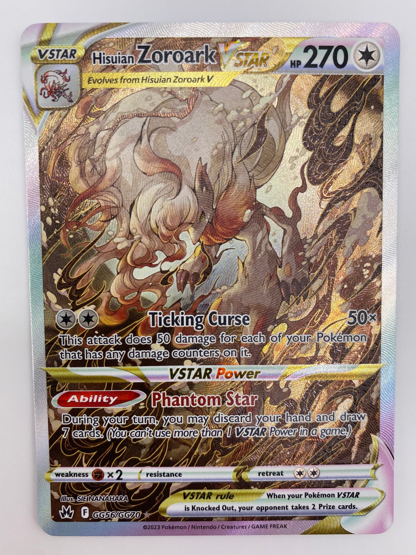 Hisuian Zoroark Vstar Galarian Gallery Crown Zenith NM