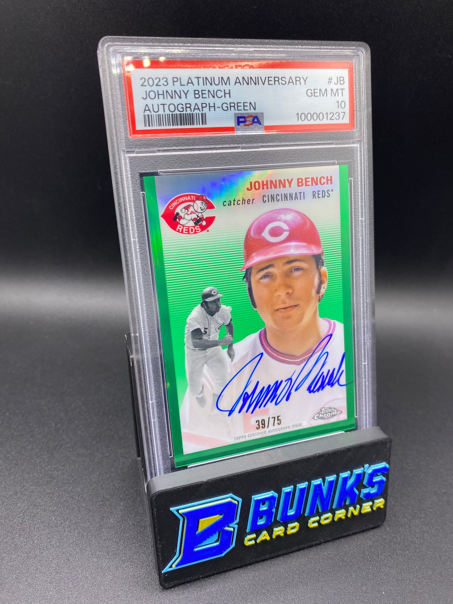 2023 Johnny Bench Auto Green PSA 10
