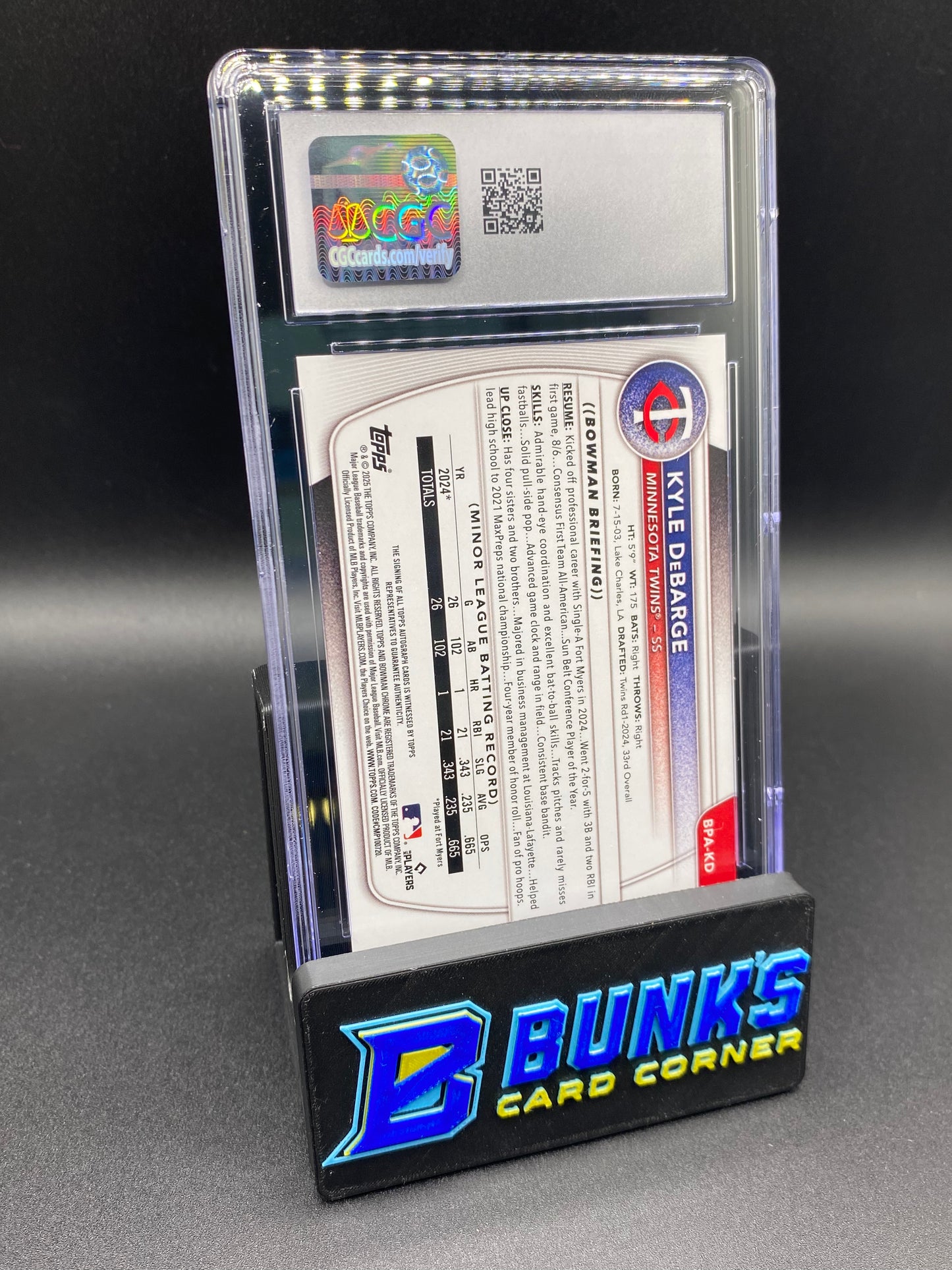 2025 Kyle DeBarge Prospects Auto CGC 10/9