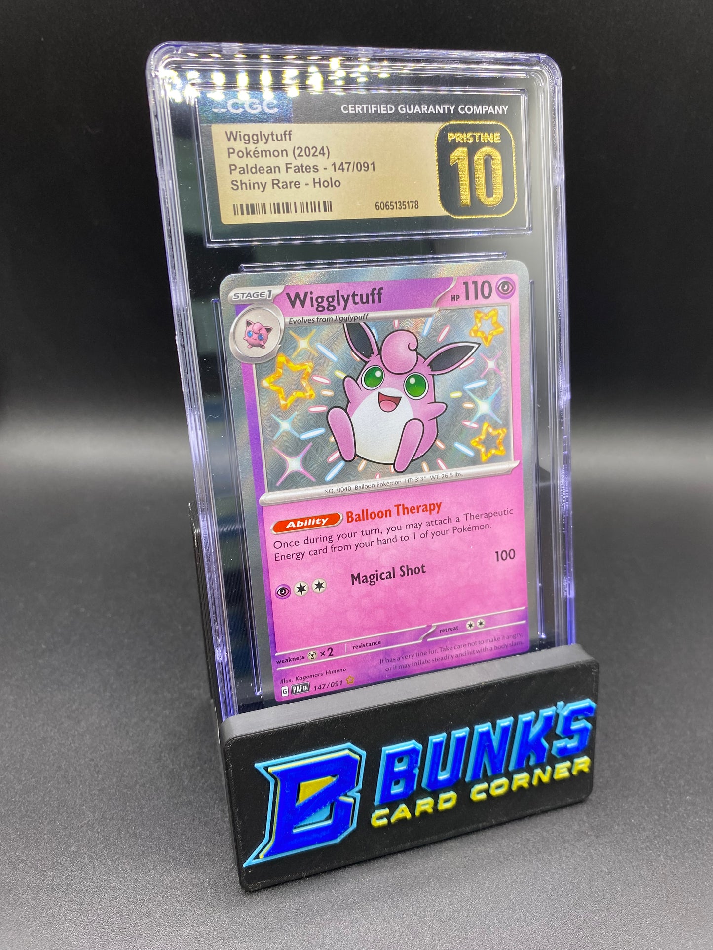 Wigglytuff Shiny Rare Paldean Fates CGC PRISTINE 10
