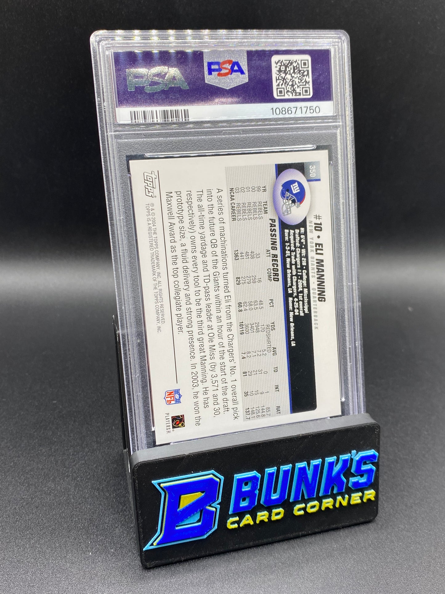 2004 Eli Manning PSA 8