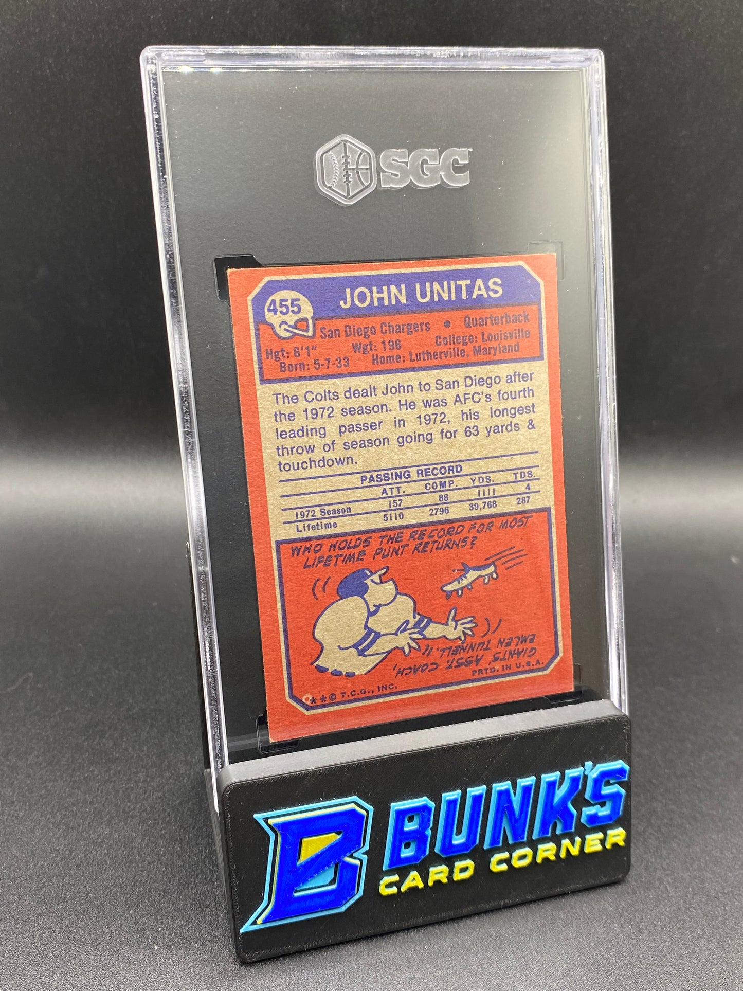 1973 Johnny Unitas SGC 4
