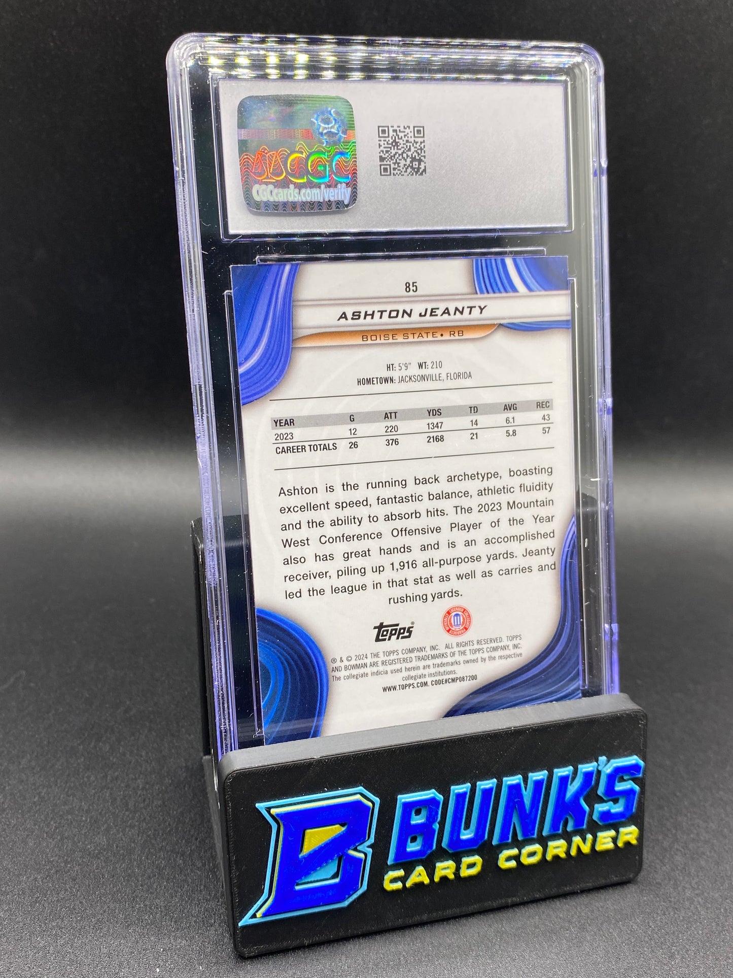 2024 Ashton Jeanty Purple Ref. CGC 10 117/125